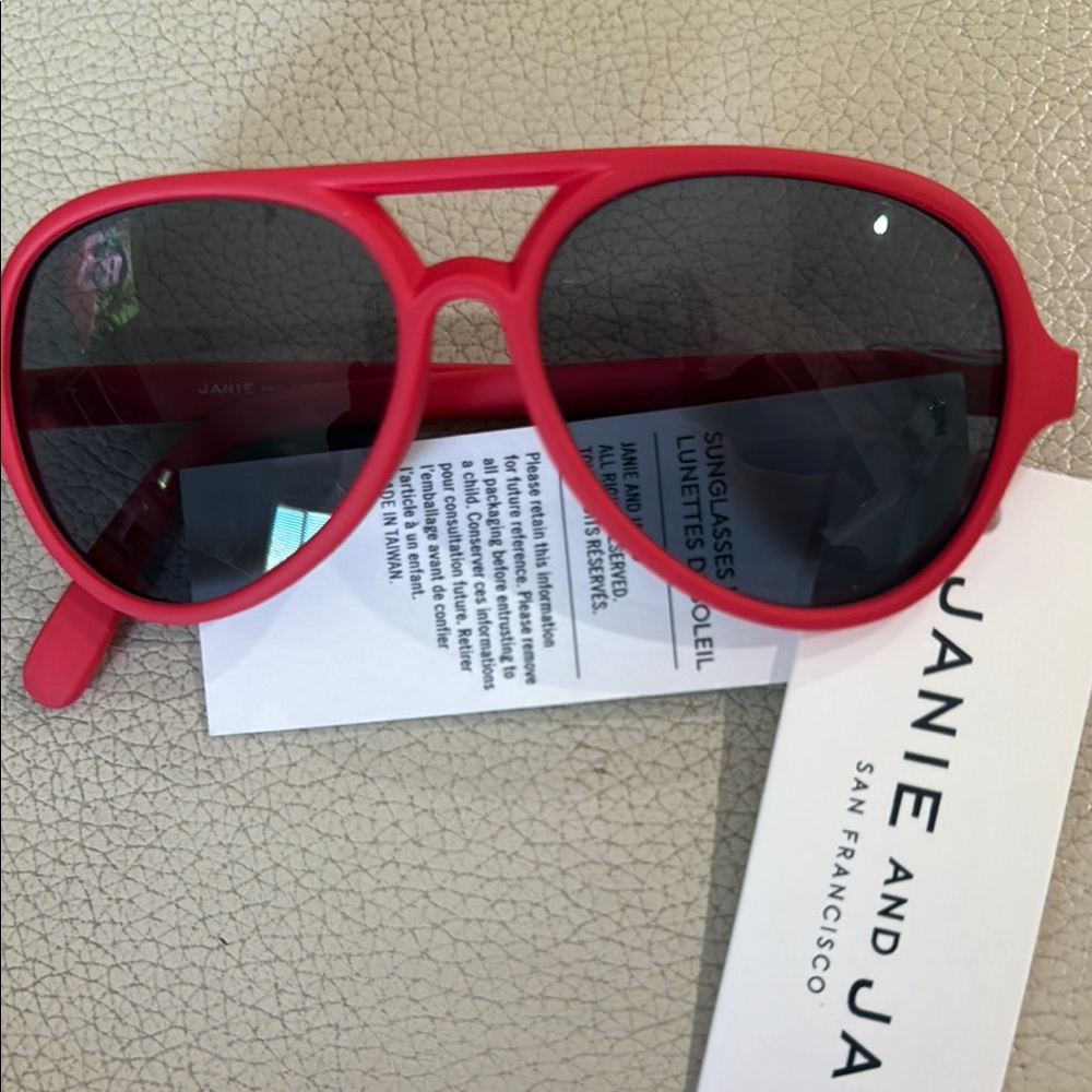 Janie and Jack Red Aviator Sunglasses